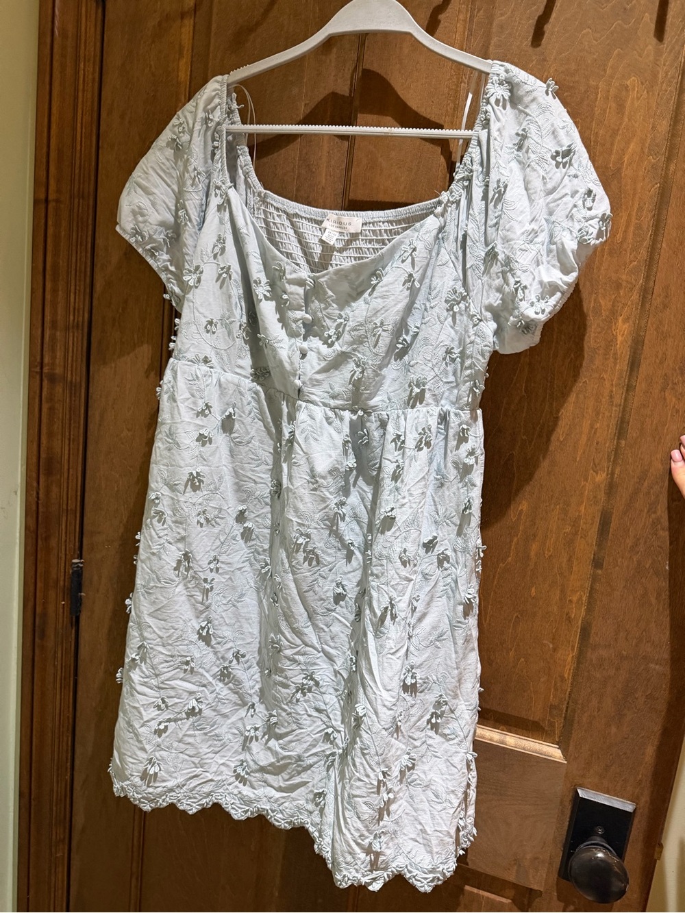 KIRIOUS Floral Mini Dress in Baby Blue Size Medium